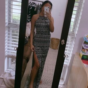 tribal print maxi with slit